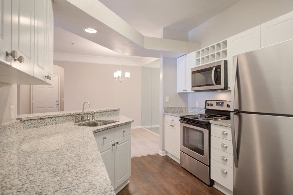kitchen with built-in microwave at Lex at Brier Creek, North Carolina, 27560