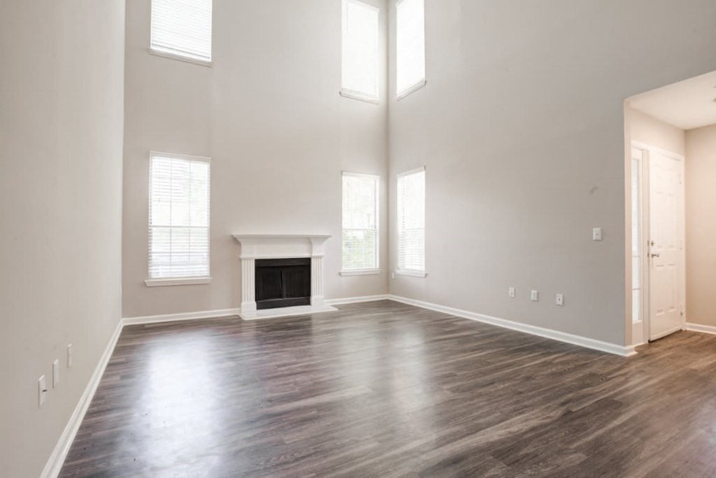 beautiful living room with fireplace  at Lex at Brier Creek, Morrisville, North Carolina