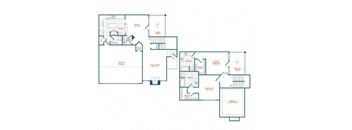 2 bedroom 2 bathroom B5 floor plan at the Lex at Brier Creek, Morrisville, NC