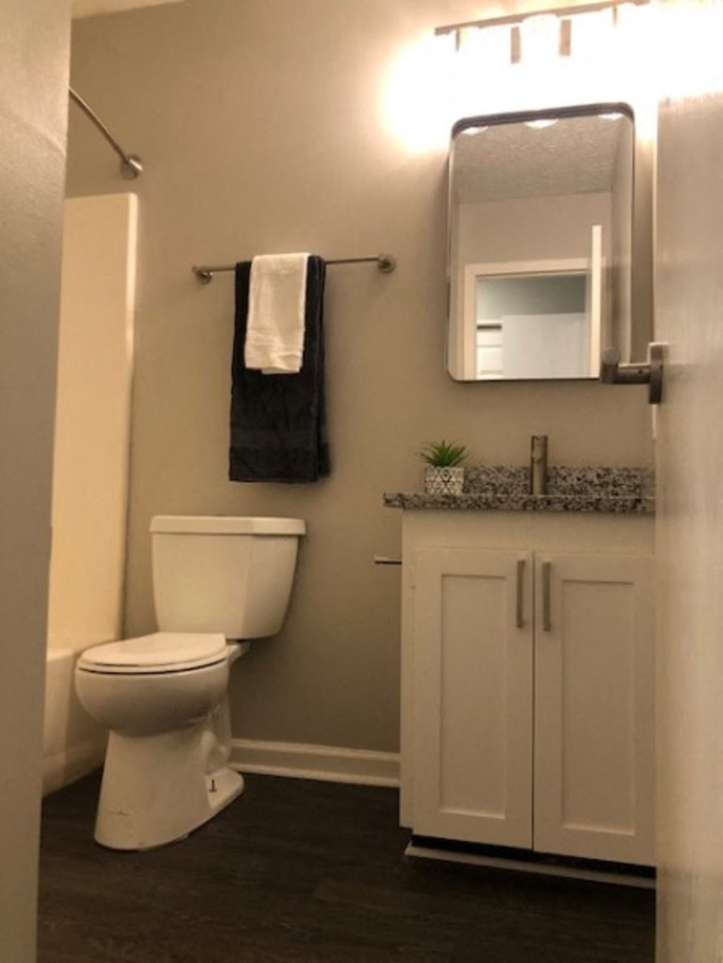 a bathroom with a toilet and a sink and a mirror