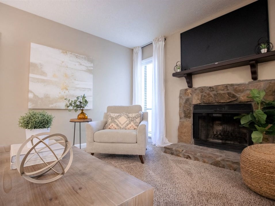 Spacious living room at Avenues at Holcomb Bridge in Peachtree Corners, GA