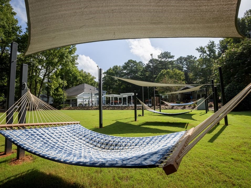 Relaxing hammocks  at Avenues at Holcomb Bridge, Peachtree Corners, 30092