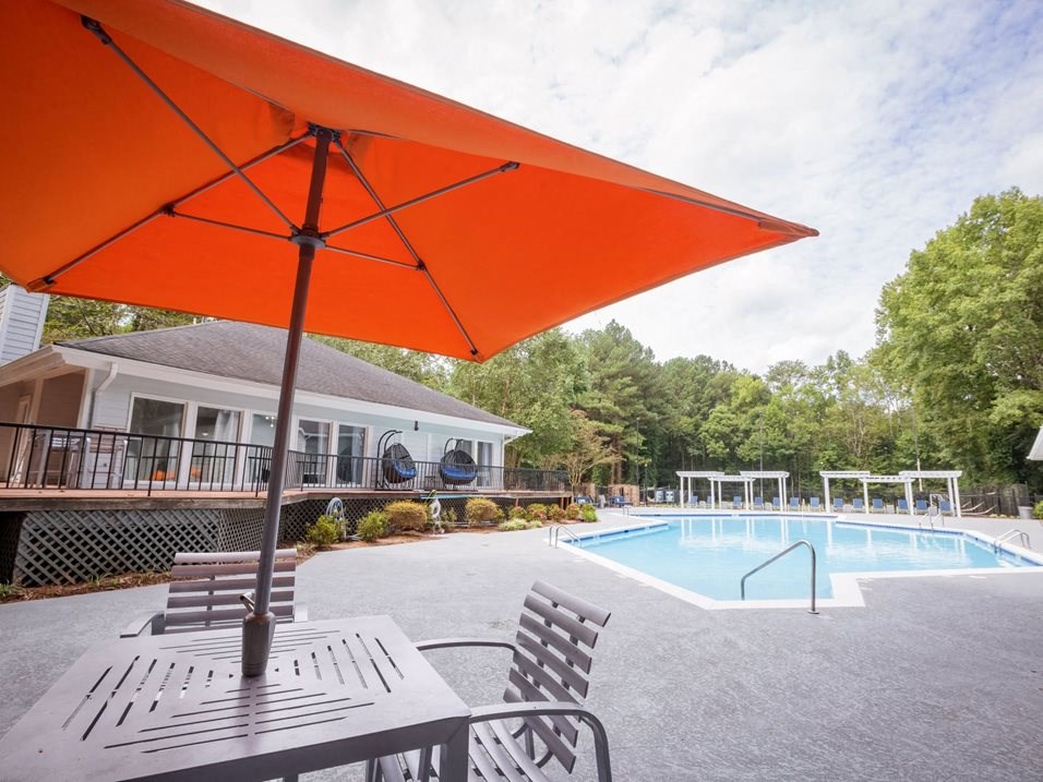Resort-inspired swimming pool  at Avenues at Holcomb Bridge, Georgia