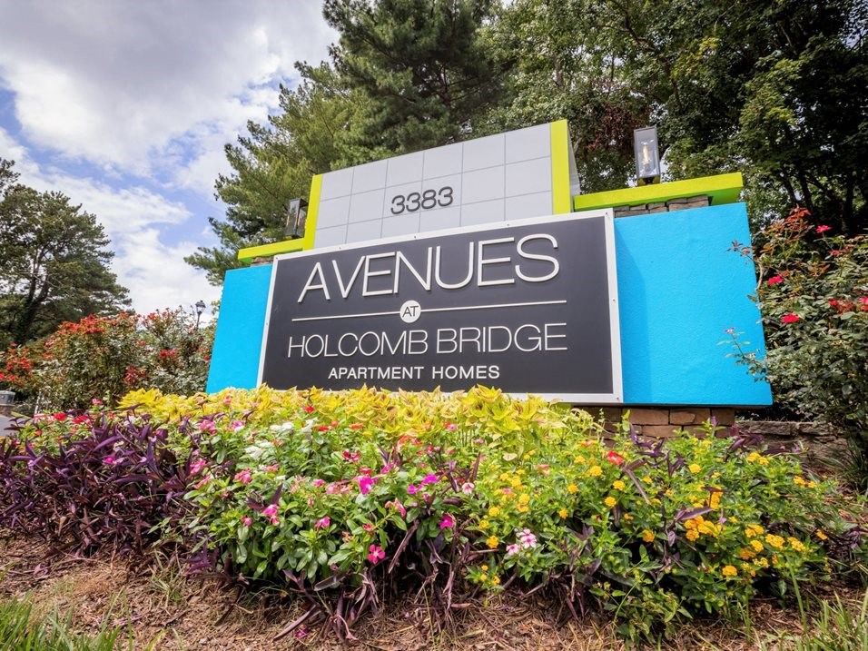 Monument sign  at Avenues at Holcomb Bridge, Peachtree Corners, 30092