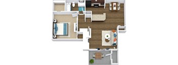 a floor plan of a one bedroom apartment  at Avenues of Kennesaw East & West, Kennesaw