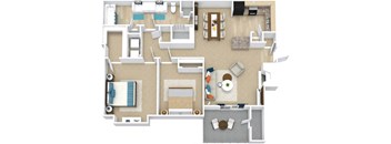 a floor plan of a two bedroom apartment  at Avenues of Kennesaw East & West, Kennesaw, 30144