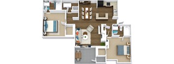 a bedroom with a bed and a chair in a room  at Avenues of Kennesaw East & West, Kennesaw