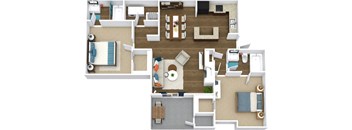 a bedroom with a bed and a chair in a room  at Avenues of Kennesaw East & West, Georgia