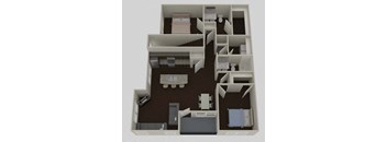 a floor plan of a room with a bed and a sink