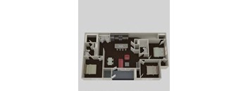 a floor plan of a house with a bedroom and a living room at Park 33, Goshen, 46526
