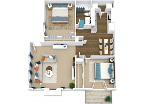 a floor plan of a room with furniture and a fireplace