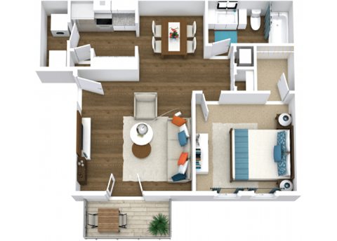 a1 floor plan  1 bedroom with 2 baths  129