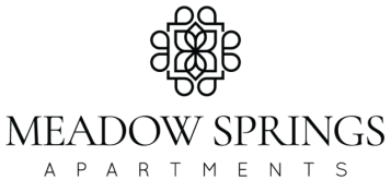 the logo for meadow springs apartments on a green background