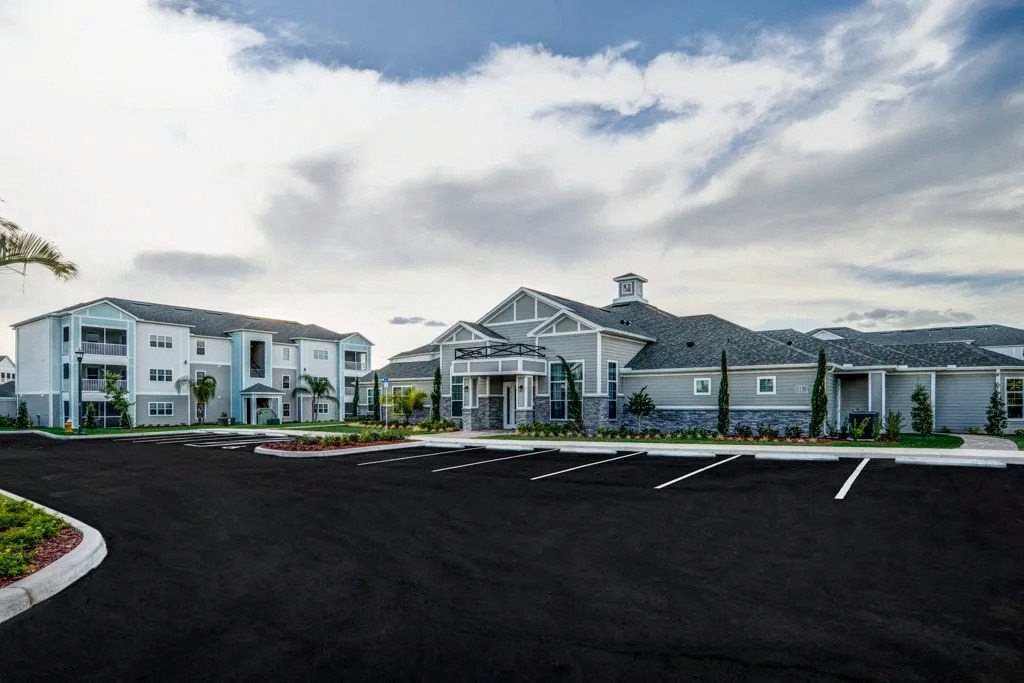 A parking lot in front of a building at Century Ariva, Lakeland, Florida  