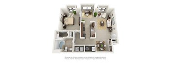 A4 One Bedroom and One Bathroom Floor Plan at Ridge Crossings Apartments, Hoover, 35244