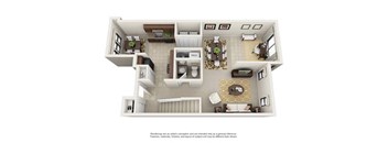 B4 Two Bedroom and Two Bathroom Floor Plan at Ridge Crossings Apartments, Hoover, AL