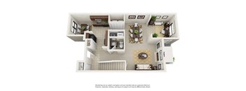 C3 Three Bedroom and Two Bathroom Floor Plan at Ridge Crossings Apartments, Hoover