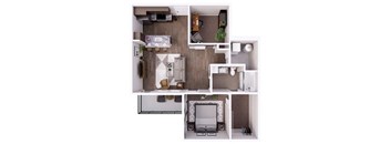 A series of images showing different areas of a house including a kitchen, living room, and bedroom.