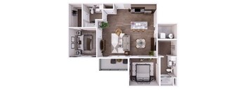 A series of images showing a top-down view of a living space.