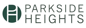The image shows a logo with the text "PARKSIDE HEIGHTS" and a stylized letter "P" inside a circle.