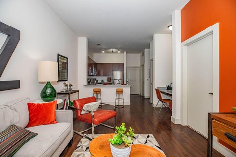 Living Area With Kitchen View at Century Cedar Hill, Cedar Hill, 75104
