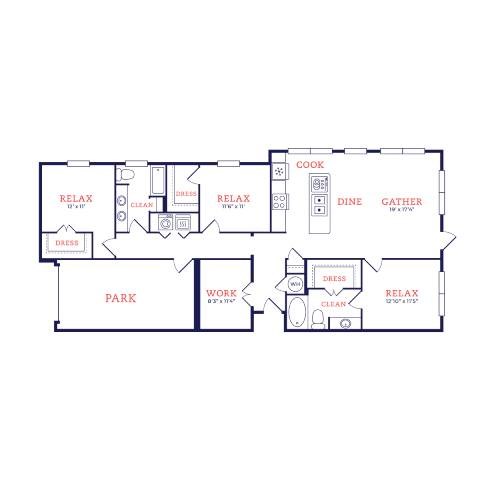 Calder Floor Plan at Century Cedar Hill, Texas