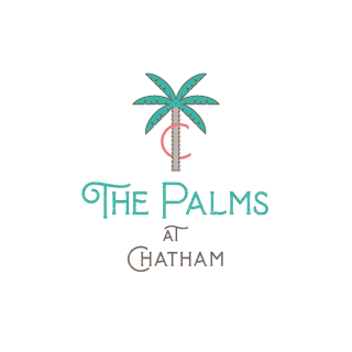 A logo with a palm tree and the words "The Palms at Chatham" written underneath.
