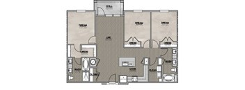 A floor plan of a house with labeled rooms such as "DREAM" and "CHILL".