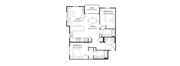 A black and white image of a house floor plan.