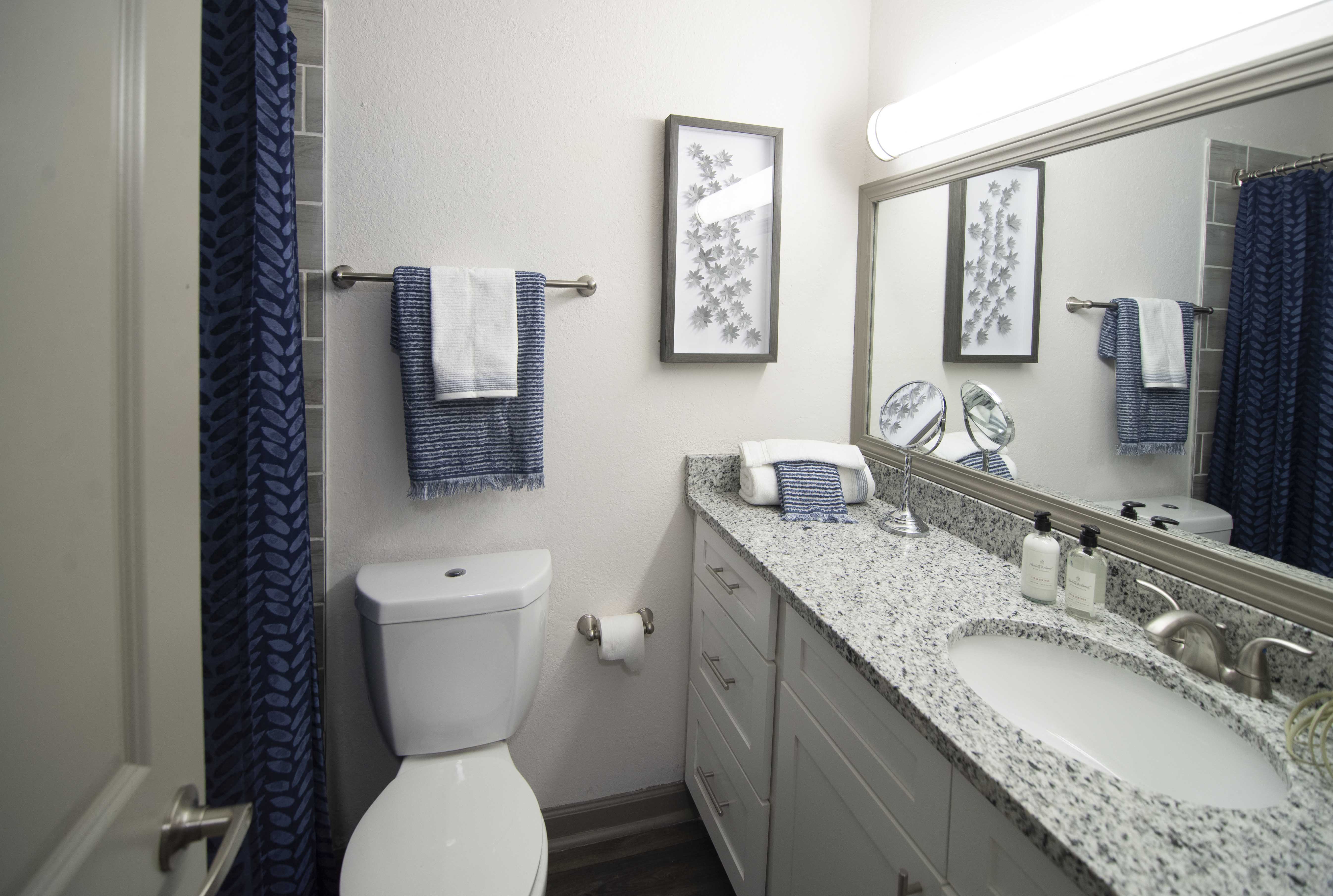 modern bath with tile surround at Paces Ridge at Vinings, GA 30339