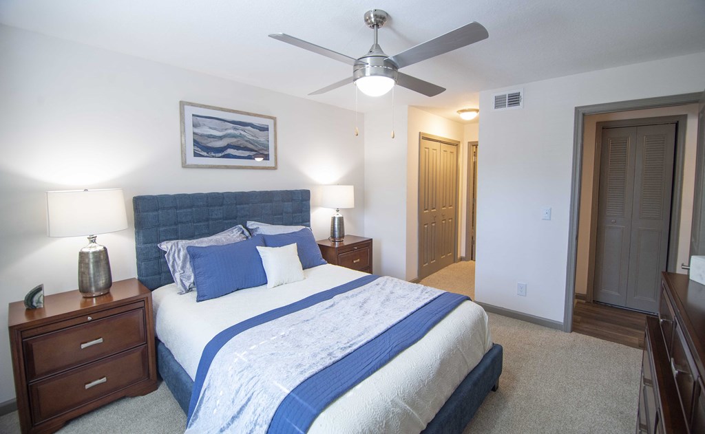 Bedroom With Ceiling Fan at Paces Ridge at Vinings, Atlanta, GA, 30339