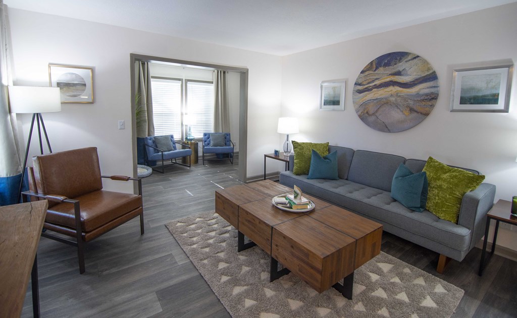 Contemporary Living Room at Paces Ridge at Vinings, Georgia