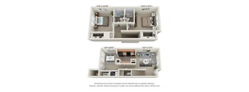 Two images of a floor plan for a 11'3" x 12'1" and an 8'7" x 8'10" room.