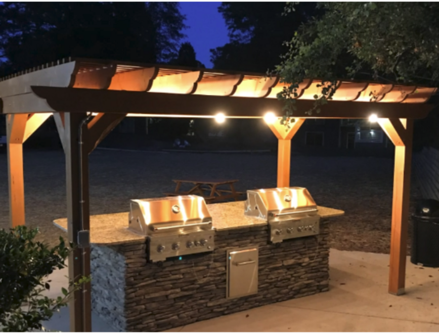 Grills with countertop and lighting at the Grove at St. Andrews, Columbia, SC