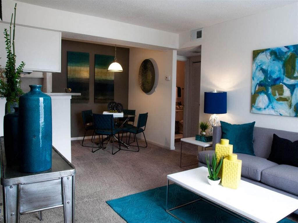 Spacious apartment model home with furniture at the Grove at St. Andrews, Columbia, SC