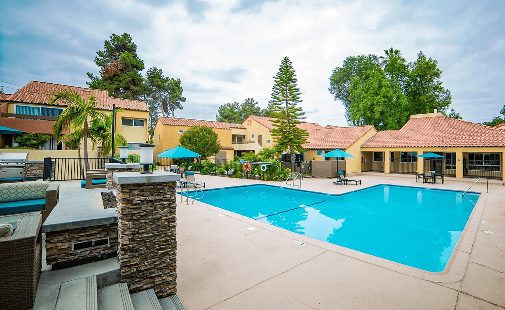 the swimming pool at our apartments