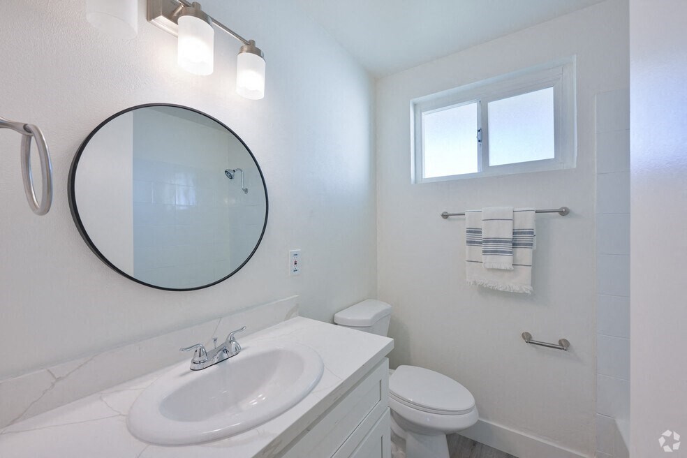 a bathroom with a sink and a toilet and a mirror