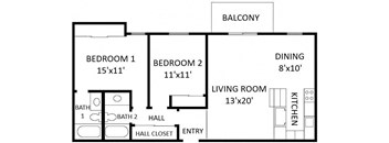2-Bedroom, 2-Bathroom