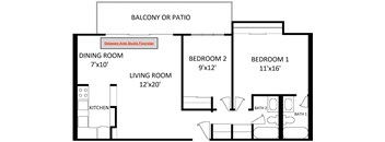 a floor plan of a house with a living room and a dining room