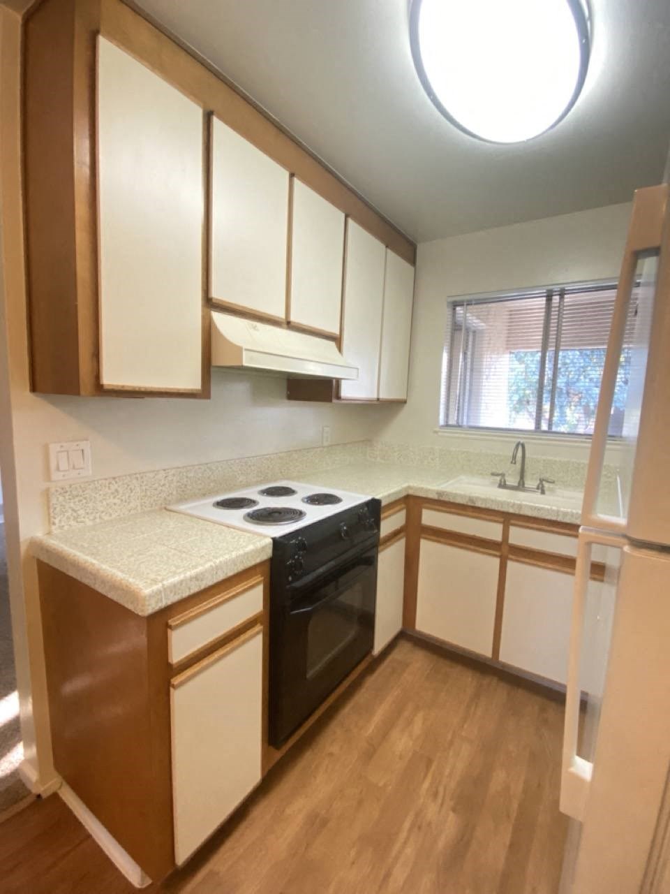 Brittany House 480 Boynton Avenue  San Jose, CA 95117 kitchen view of white and honey oak cabinets