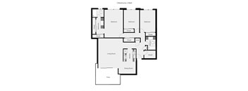 a floor plan of a home with a bedroom and a living room