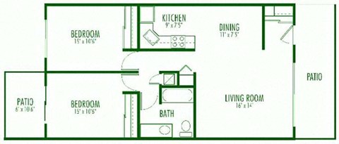 The 2 bedroom floorplan for the Aegena Prodesse Property Group 1211 Garbo Way  San Jose, CA 95117