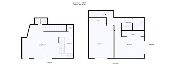 2 Bedroom floor plan for Mark II Apartments