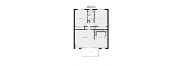 2 Bedroom floor plan for Ranchero Grove Apartments