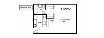 36the ave  studio  bedroom floorplan