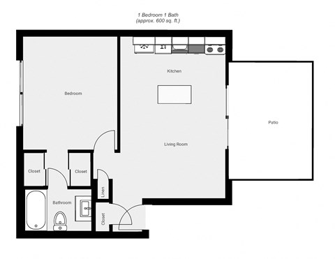 a floor plan of a house with a bedroom and a living room