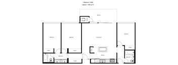 3 Bedroom 2 Bath Homes floor plan for Arastradero West Apartments 