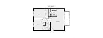 2 Bedroom floor plan for Brahms way apartments