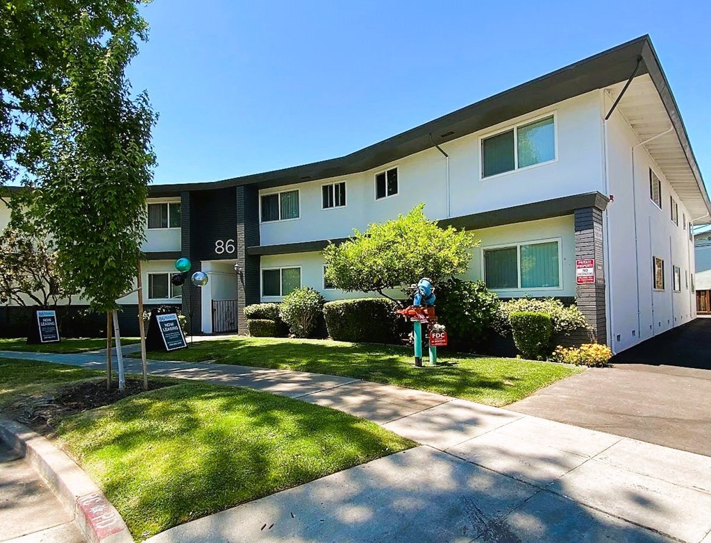 a building with a balloons standing in front of it Intergritas Apartments 86 Renato Court  Redwood City, CA 94061 (650) 465-2410 Prodesse Property Group