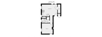 1 Bedroom floor plan for 657 Everett Avenue